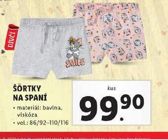 Lidl Šortky na spaní nabídka