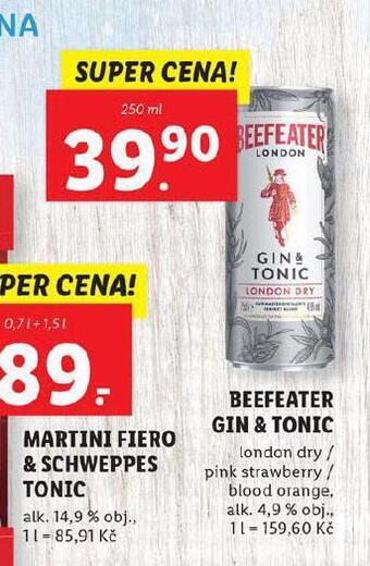 Lidl Beefeater gin & tonic nabídka