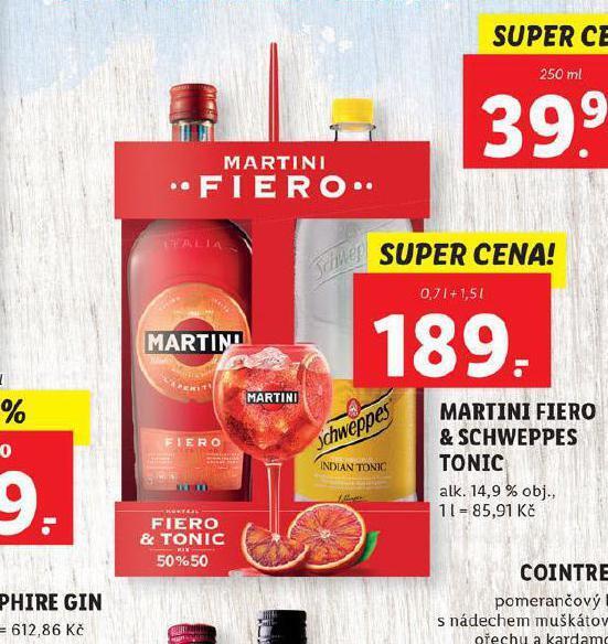 Martini fiero & schweppes tonic nabídky v Lidl