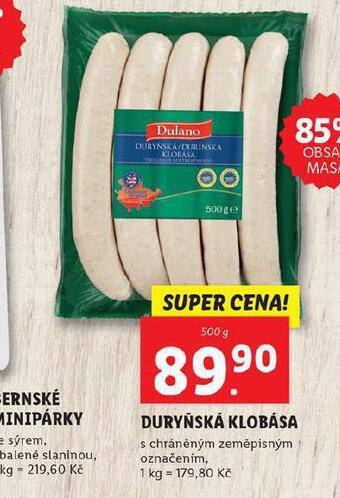 Lidl Duryňská klobása nabídka