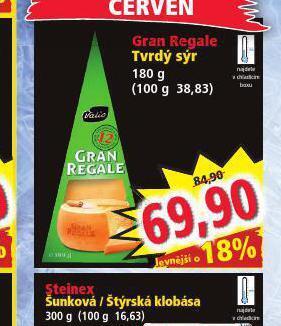 Norma Gran regale tvrdý sýr nabídka