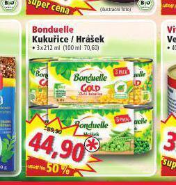 Norma Bonduelle kukuřice / hrášek nabídka