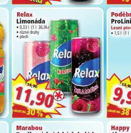 Norma Relax limonáda nabídka