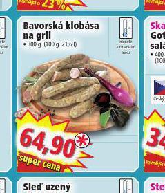 Norma Bavorská klobása na gril nabídka