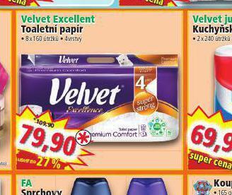 Norma Velvet excellent toaletní papír nabídka