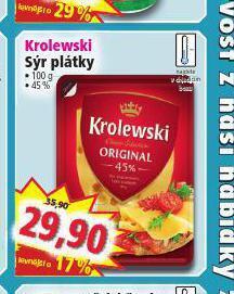 Norma Krolewski sýr plátky nabídka