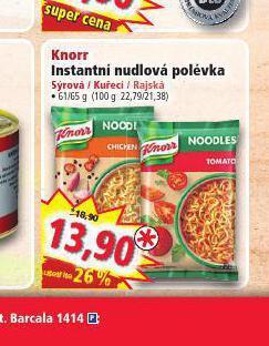 Norma Knorr instantní nudlová polévka nabídka