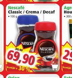 Norma Nescafé classic, crema, decaf nabídka