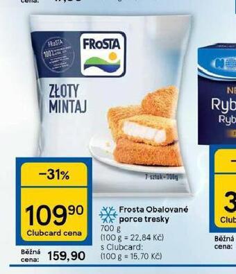 Tesco Frosta obalované porce tresky nabídka