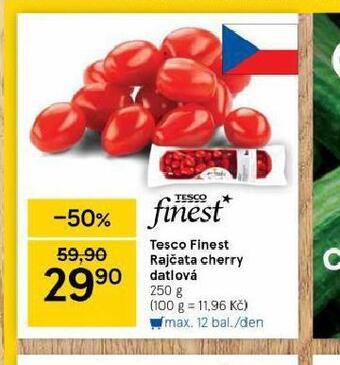 Tesco Rajčata cherry datlová nabídka