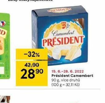 Tesco Président camembert nabídka