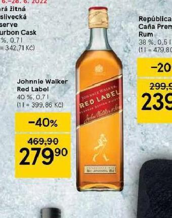 Tesco Johnnie walker red label nabídka