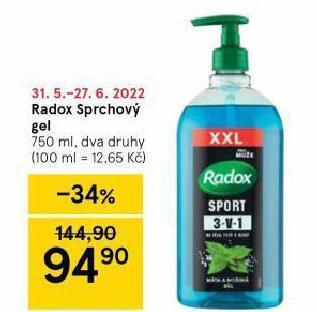 Tesco Radox sprchový gel nabídka
