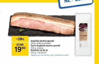 Tesco Anglická slanina speciál nabídka