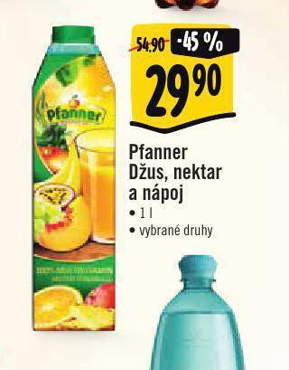 Jip Pfanner džus, nektar a nápoj nabídka