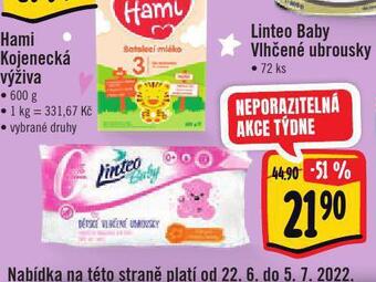 Jip Linteo baby vlhčené ubrousky nabídka
