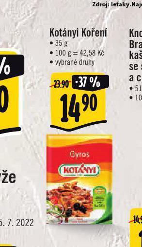 Jip Kotányi koření nabídka