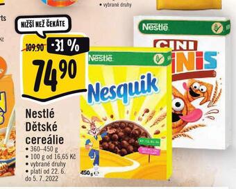 Jip Nestlé dětské cereálie nabídka