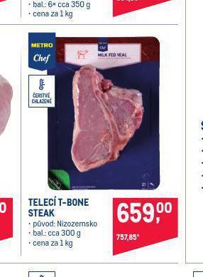 Makro Telecí t-bone steak nabídka