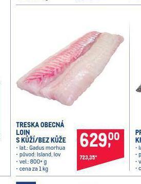 Makro Treska obecná nabídka
