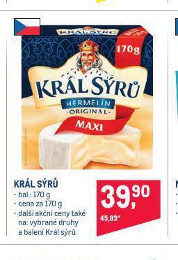 Makro Král sýrů nabídka