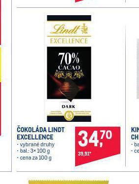 Makro Čokoláda lindt excellence nabídka