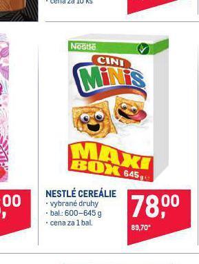 Makro Nestlé cereálie nabídka