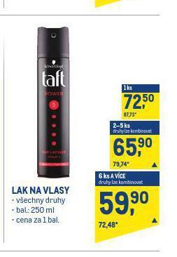 Makro Taft lak na vlasy nabídka