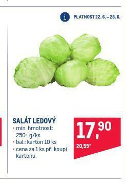 Makro Salát ledový nabídka