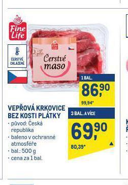 Makro Vepřová krkovice bez kosti nabídka