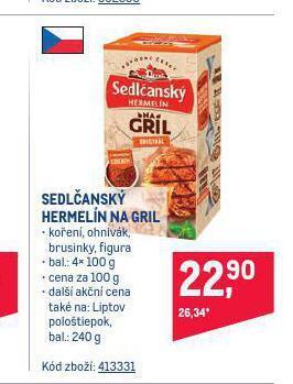 Makro Sedlčanský hermelín na gril nabídka