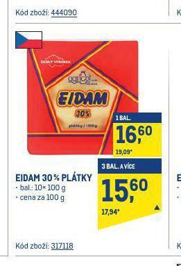 Makro Eidam sýr nabídka