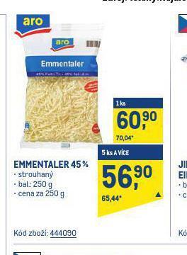 Makro Emmentaler sýr nabídka