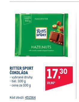 Makro Ritter sport čokoláda nabídka