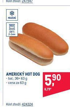 Makro Americký hot dog nabídka