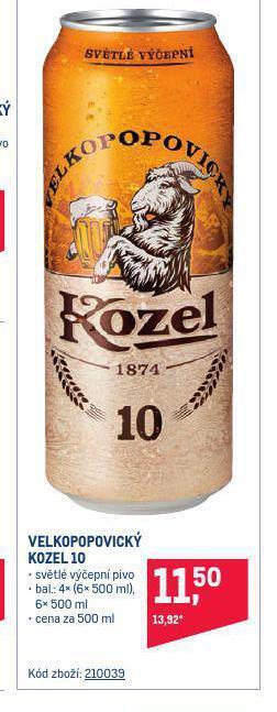 Makro Pivo velkopopovický kozel nabídka