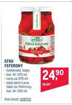 Makro Efko feferony nabídka