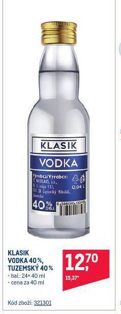 Makro Klasik vodka nabídka