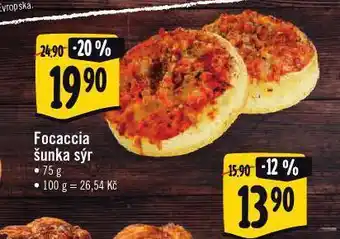 Albert Foccaccia šunka sýr nabídka