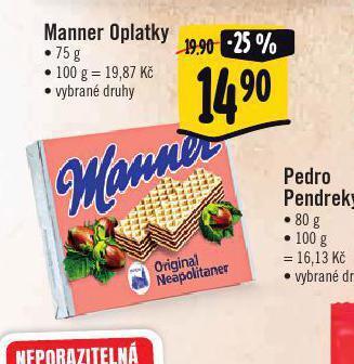 Albert Manner oplatky nabídka