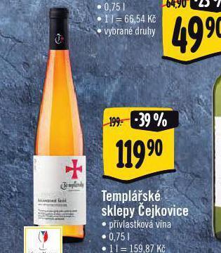 Albert Templářské sklepy čejkovice nabídka