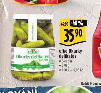 Albert Efko okurky delikates nabídka