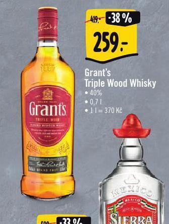 Albert Grant´s triple wood whisky nabídka