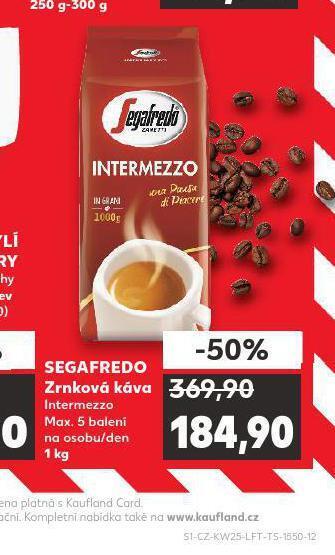Kaufland Segafredo zrnková káva nabídka