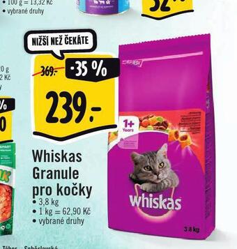 Albert Whiskas granule pro kočky nabídka