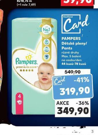 Kaufland Pampers dětské plenky nabídka