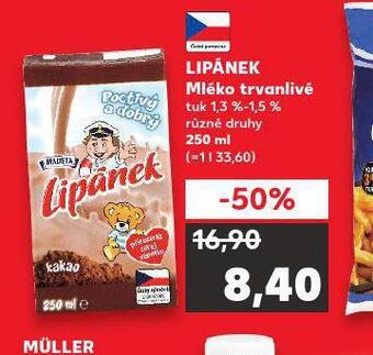 Kaufland Lipánek trvanliví mléko nabídka