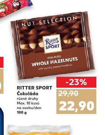 Kaufland Ritter sport čokoláda nabídka