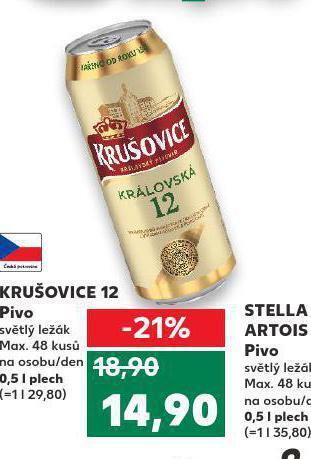 Kaufland Pivo krušovice 12 královský ležák nabídka