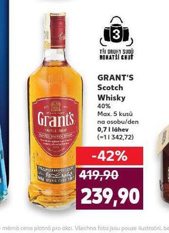 Kaufland Grant´s scotch whisky nabídka
